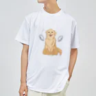 犬だもん。ゴールデンレトリバーの犬だもん。 ドライTシャツ