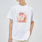 Japan Beautyオリジナルショップのうっすらピンクの花龍さん ドライTシャツ