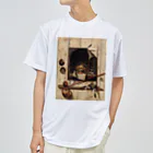 世界美術商店のヴァニタス画のあるアトリエの壁 / Trompe l'oeil with Studio Wall and Vanitas Still Life Dry T-Shirt