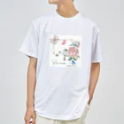 Roses_mapの薔薇のギフトと蝶 ドライTシャツ