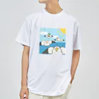 ねぐせSHOPのカモメとシロハラちゃん ドライTシャツ