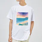 じゆうふぁくとりーの夕暮れの海 ドライTシャツ