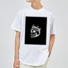 COOL&SIMPLEのBlack White Illustrated Skull King  Dry T-Shirt