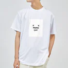 ただの猫好きのBlack White Illustrated Mama Cat T-Shirt Dry T-Shirt