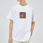 shibasannのアメリカ大陸のピクセルアート ドライTシャツ