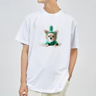 夢キャラSHOPの可愛いチワワ犬（#サボテンコスプレ） ドライTシャツ