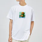 フリーダムのスイカを食べる亀　ピクセルアート Dry T-Shirt