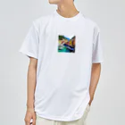 KSK SHOPの絵画のようなチンクエテッレの風景 ドライTシャツ