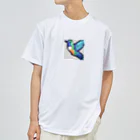 hamusutaroのハチドリピクセルアート ドライTシャツ