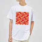 陽向の和風花柄(赤) ドライTシャツ