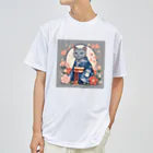 coco_peroのお正月の着物を着たロシアンブルーの猫ちゃんグッズ Dry T-Shirt