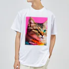 choko＆malonのカラフルな猫 ドライTシャツ