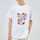 Lin Designのしかくい招き猫 ドライTシャツ