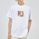 かわいいキャラクターのちょーかわいい犬と猫のイラストグッズ ドライTシャツ