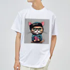 非常口社長のヒップホップ猫 ドライTシャツ