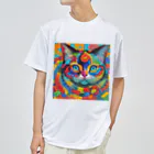 629_CAT_ARTのカラフルキャット ドライTシャツ