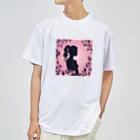 asm193のかわいい女の子の影絵 Dry T-Shirt