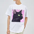 73GTCのかっこいい黒猫3 ドライTシャツ