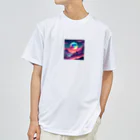 G-EICHISの山から昇る月、シンセウェイヴカラー ドライTシャツ