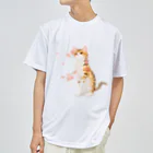 姫とすずり。の花となるねこ ドライTシャツ