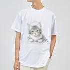 姫とすずり。のヘッドホンねこ ドライTシャツ