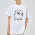 ファンシーTシャツ屋のモノクロペキニーズちゃん ドライTシャツ