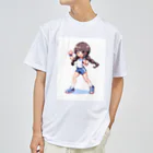 シロクマペンギンのドット絵体操服の女の子 ドライTシャツ