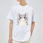 もふっとチンチラ🐭のばんざいチンチラ ドライTシャツ