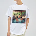 DH＋の江戸時代温泉地での湯治客 ドライTシャツ