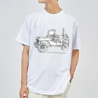 ファンシーTシャツ屋のJeep イラスト ライン画 ドライTシャツ