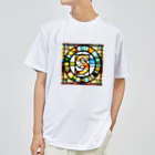 alphabet stained glassのstained glass S ドライTシャツ