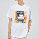 DanefushiのHAKATA RAMEN CAT SUSURU‼ ドライTシャツ