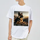 AQUAMETAVERSEのサングラスをかけた、かわいい犬 Marsa 106 ドライTシャツ