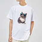 AQUAMETAVERSEのサングラスをかけた、かわいいネコ Marsa 106 ドライTシャツ