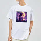 Muffin66の夜空と女の子 Dry T-Shirt