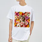 IloveCatの美しい花々と可愛らしい子猫 Dry T-Shirt