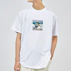 hakumenhonのサーフィンするペンギン Dry T-Shirt