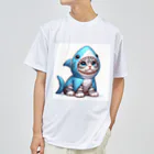 IloveCatのサメのフードを被った子猫 ドライTシャツ