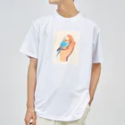 AQUAMETAVERSEの手のひらでおしゃべりセキセイインコの　BLUE PLUM  691 Dry T-Shirt