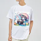 かるるんショップのカメラと傘とうさ耳少女とシリーズ　撮影 ドライTシャツ