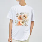 Petia Bloomの水彩風の花 ドライTシャツ