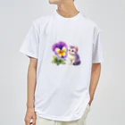 Y m @Y's shopの猫とパンジー ドライTシャツ