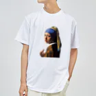 ZOO HOUSEの (真珠の耳飾りの少女) Girl with a Pearl Earring and a Middle Finger ドライTシャツ