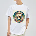 chaochao0701の浮世絵風　ライオン（顔）"Ukiyo-e style lion (face)."  "浮世繪風格的獅子（臉）。" ドライTシャツ
