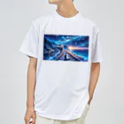 space catの銀河鉄道の猫 ドライTシャツ