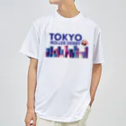 東京ローラーダービーのTokyo Skyline（Blue character) ドライTシャツ