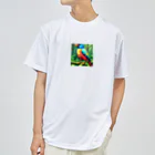 かたまりのドットインコ ドライTシャツ