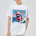 メロンパン猫のサーファーキャット ドライTシャツ