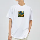 Sunbathingのヒマワリと共に飛ぶ蛍 Dry T-Shirt