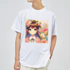 ピクセルパレットの可愛い女の子とお花10 ドライTシャツ